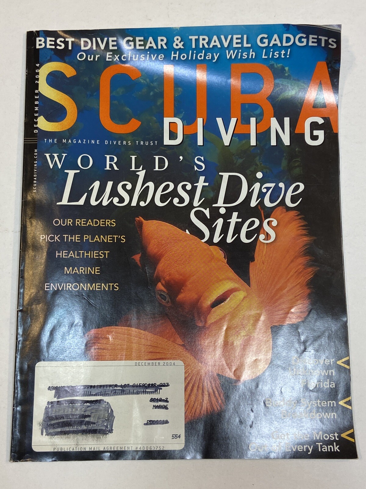 Scuba Diving Diver Magazine Dec 2004 Worlds Lushest Dive Sites Unknown Florida