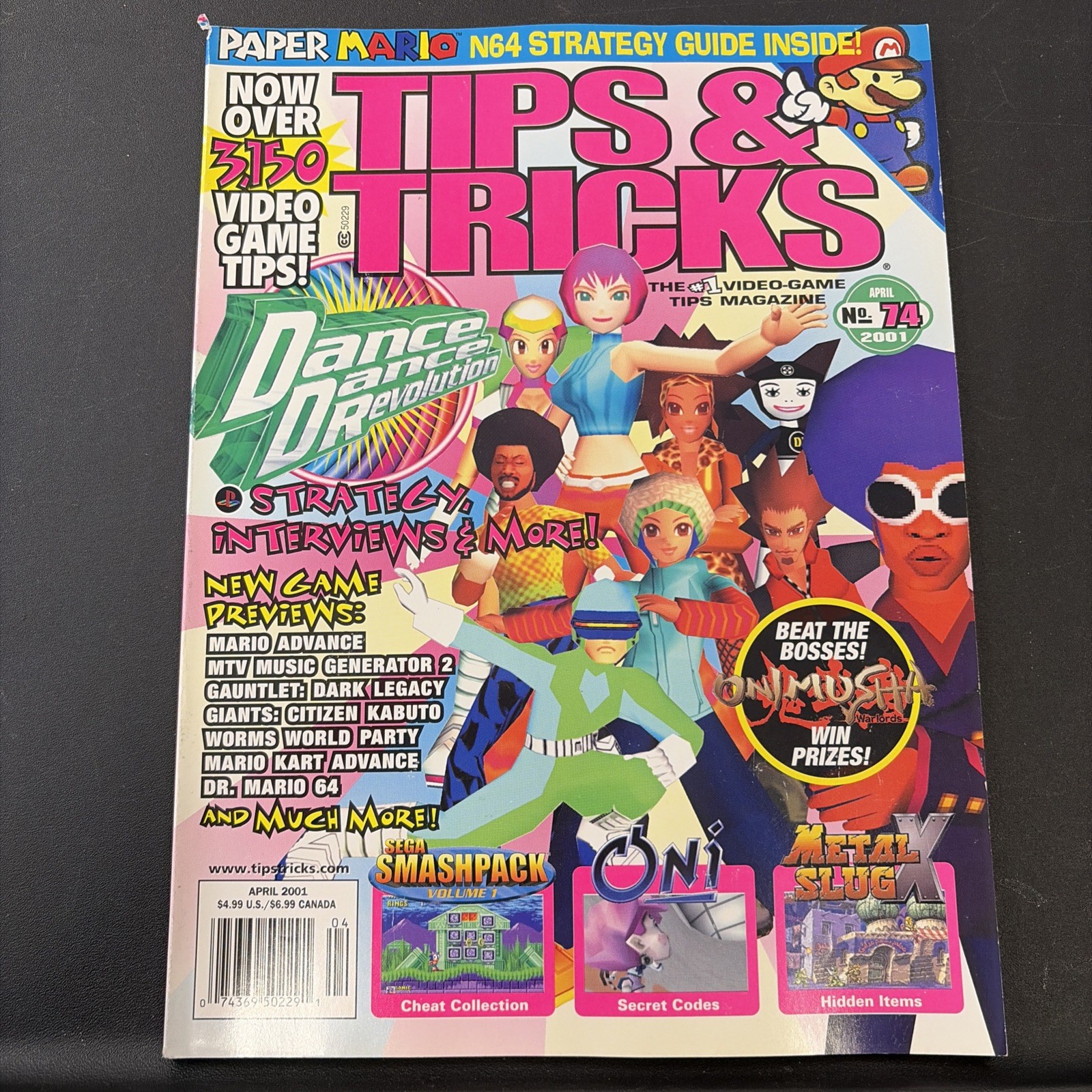 Tips And Tricks Issue April 2001 Year, 1 Issue 74 DDR Dance Dance Metal Slug