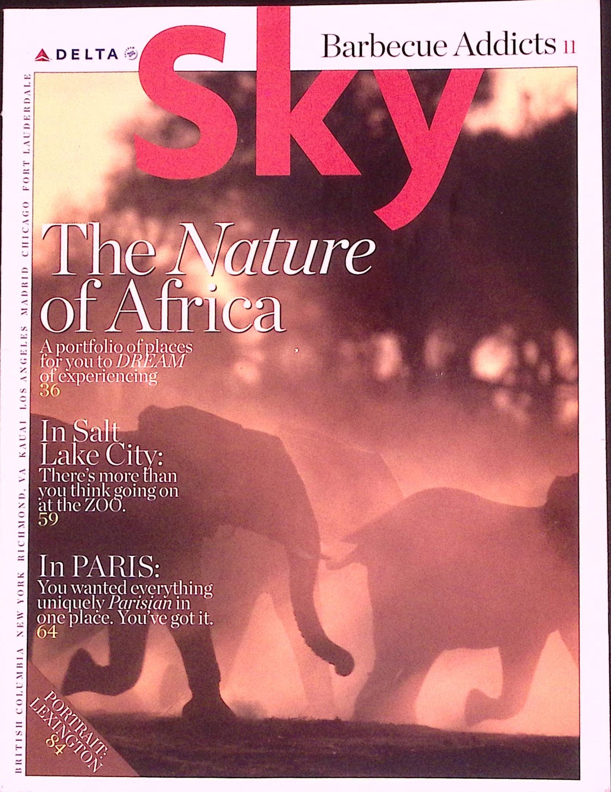SKY MAGAZINE JUNE 2008 THE NATURE OF AFRICA SALT LAKE CITY PARIS B2509