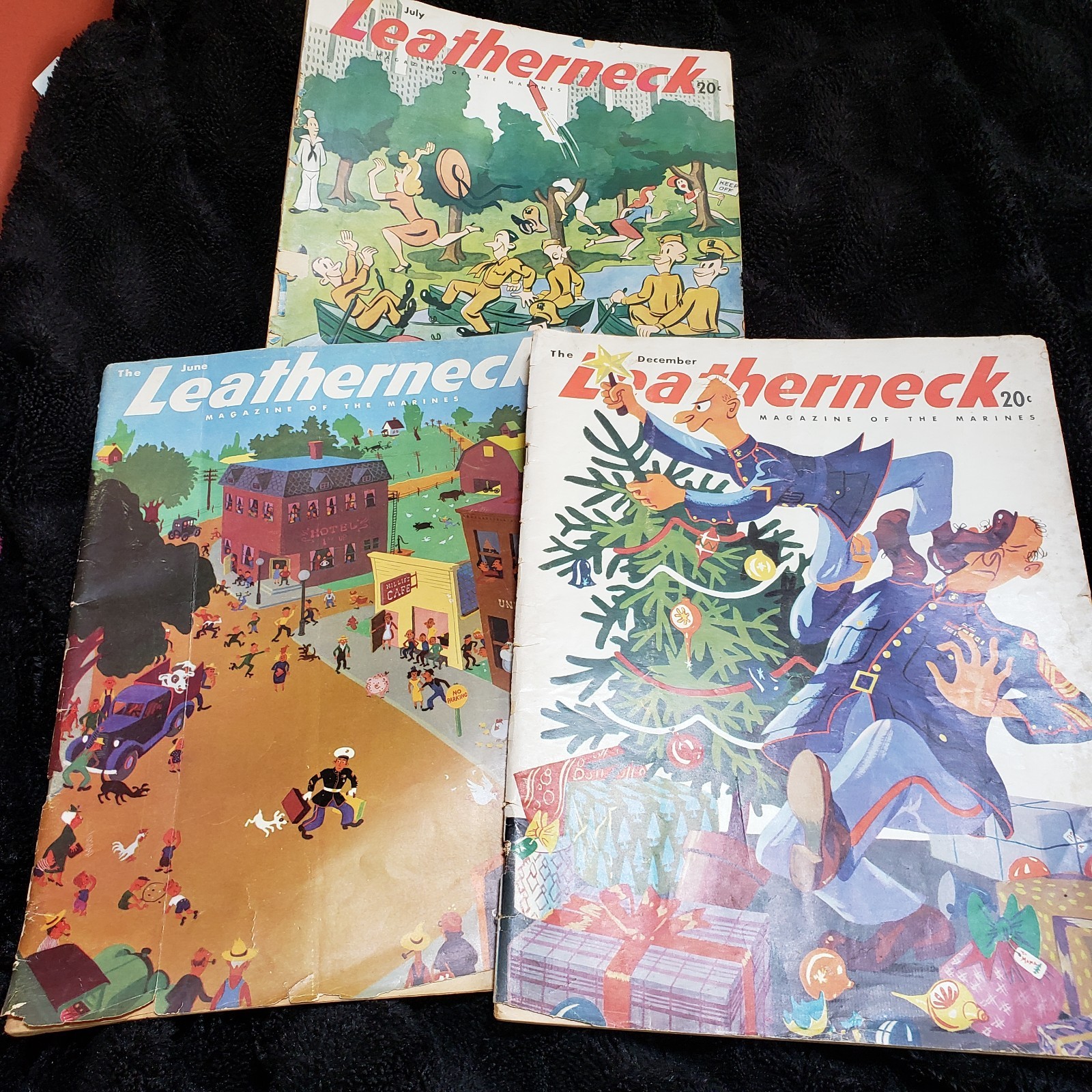Vtg Marines Leatherneck Magazines Lot/3 July 1947 June 1948 December 1947 READ