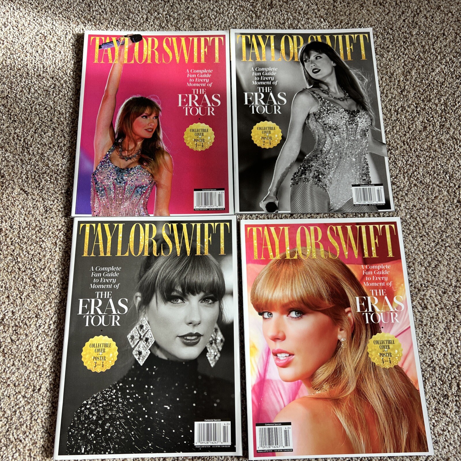 TAYLOR SWIFT Magazines lot Of 4 THE ERAS TOUR Collection 1,2,3&4 All 4 Posters