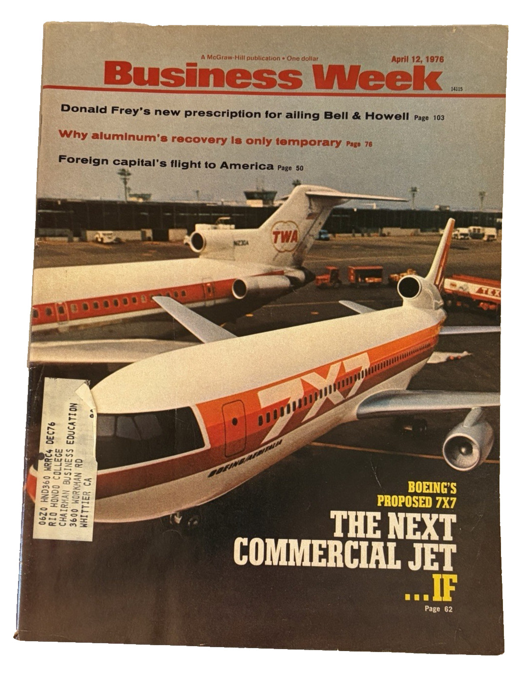 1976 Business Week Boeing 7×7, TWA 727, Douglas DC-X-200, Tristar, Lockheed, Ads