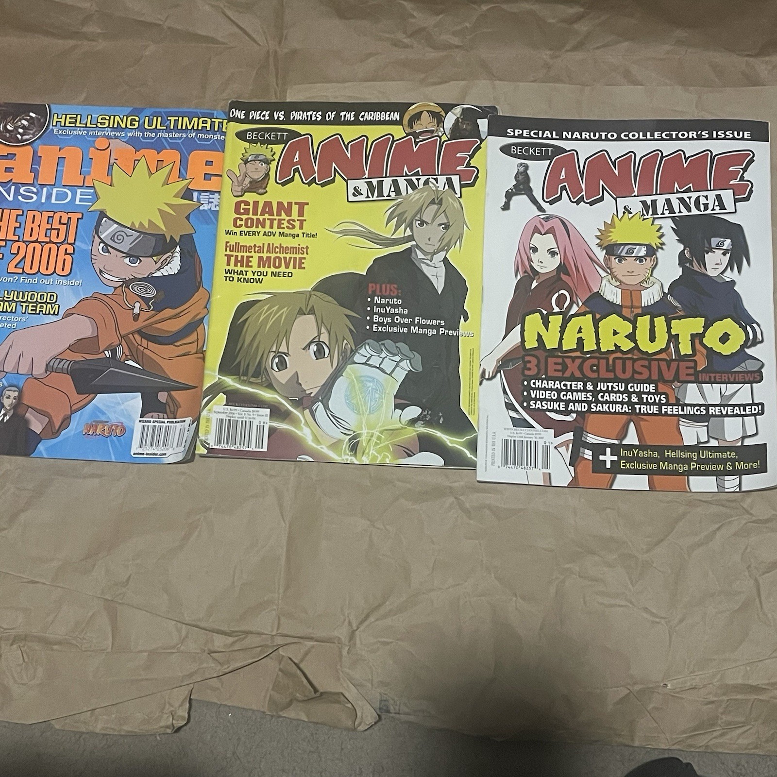 Beckett Anime & Manga / Anime Inside Dec 2006 Lot Of 3 Sept 2006 Jan 2007