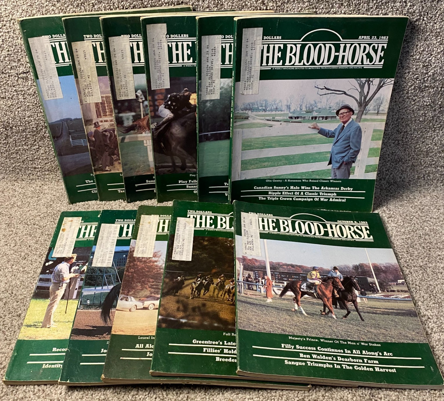 BLOOD-HORSE MAGAZINE Lot (11) 1983-84 Throughbred Horse Racing Breeding
