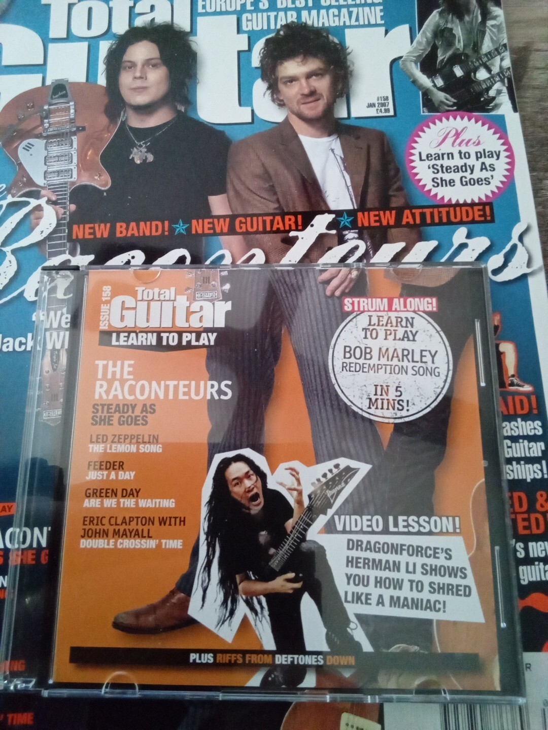 Total Guitar Jan 2007 Raconteurs , Herman Li Video Lesson Plus More Incl Disk..