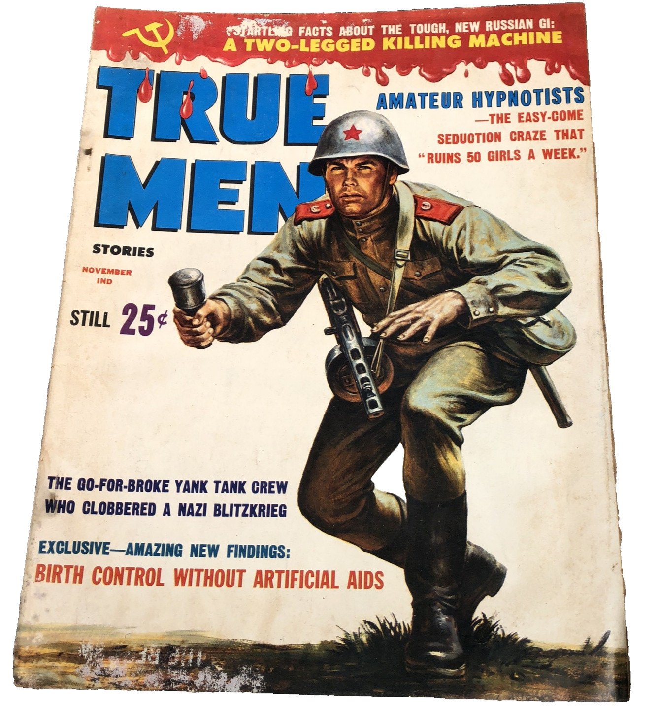 True Men Stories Magazine Nov 1962 Vol 6 #6 War Crime Military Pulp PinUps