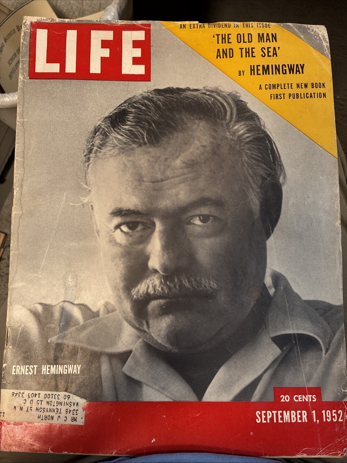 Life Magazine Ernest Hemingway cover, 1st Old Man and Sea Rare! September 1 1952