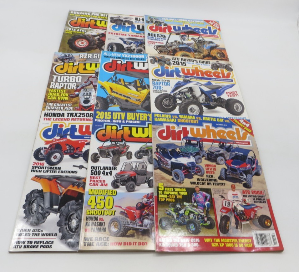 DIRT WHEELS Magazine 2014-15 lot of 9 Issues ATV Off-Road Quads