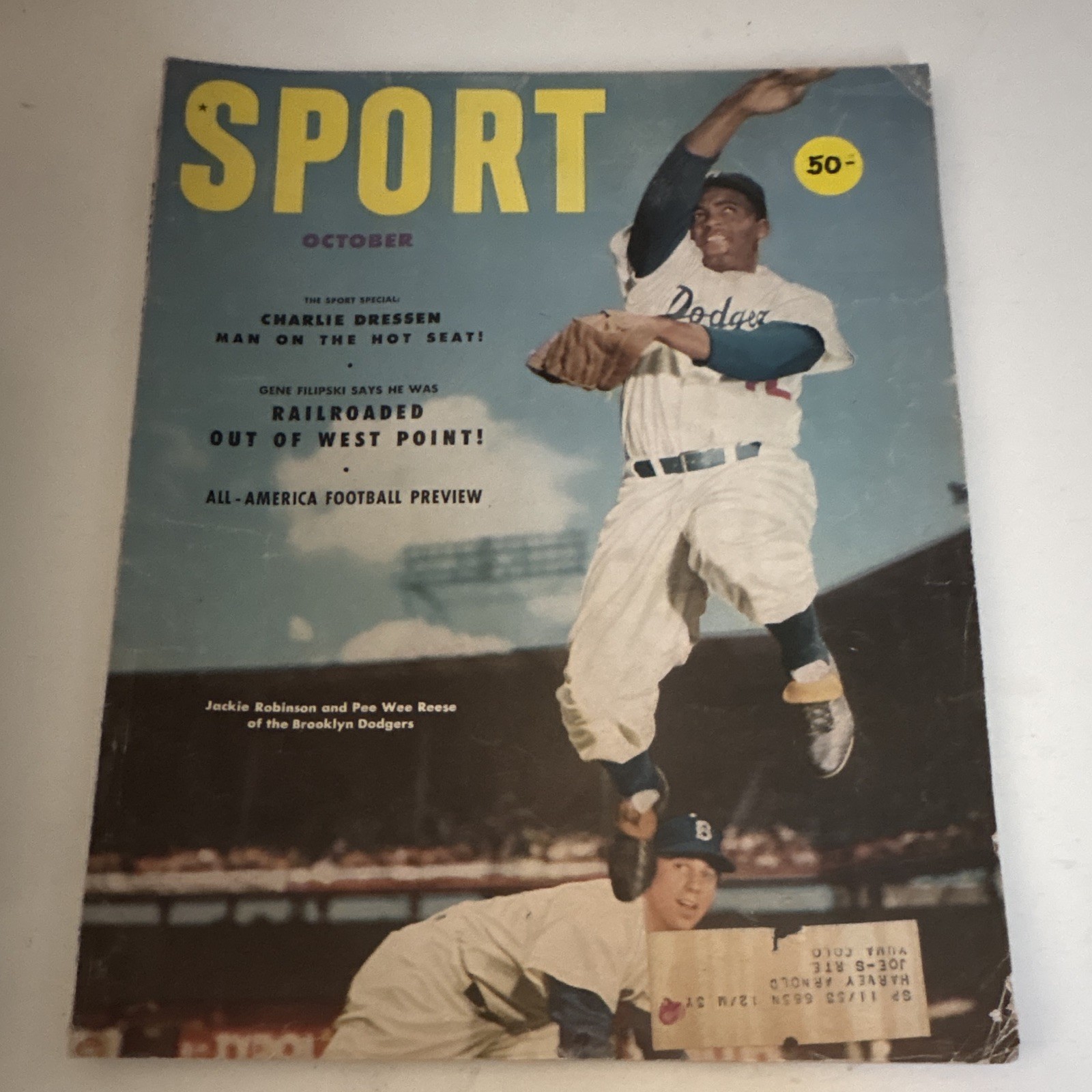 SPORT Magazine October 1952 Baseball Jackie Robinson Pee Wee Reese Illustrated