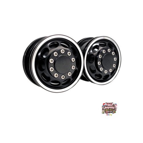 Eagle Model R Truck Wide Wheel Set D Oval 2: Tamiya 1/14 Trailer [Black]