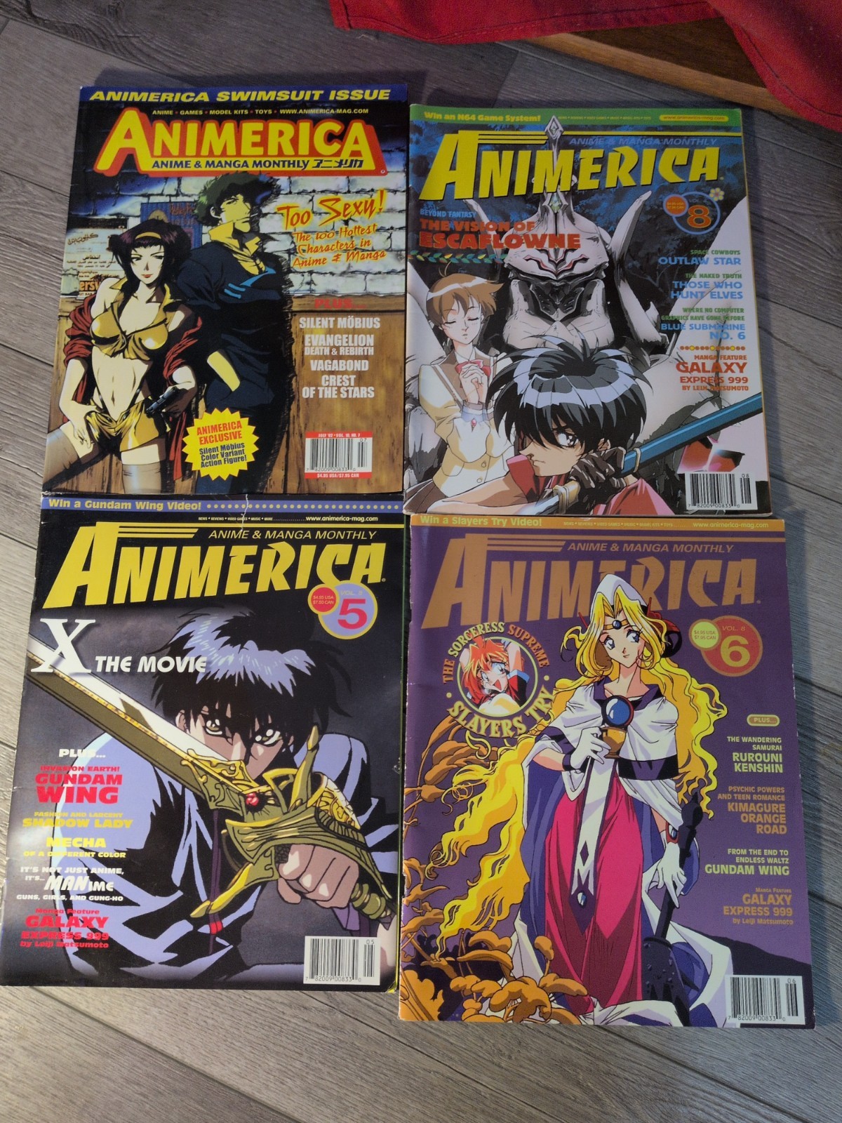 1990s ANIMERICA Magazine Lot – Swimsuit ISSUE, Yohko Poster, Escaflowne, X