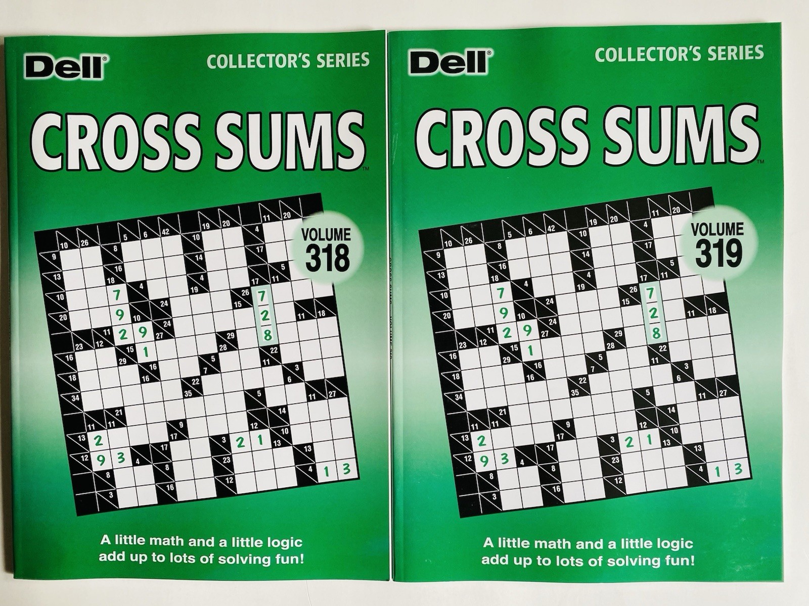 Lot of 2 Cross Sums Kakuro Puzzles Dell Penny Press Math Logic problems ken ken