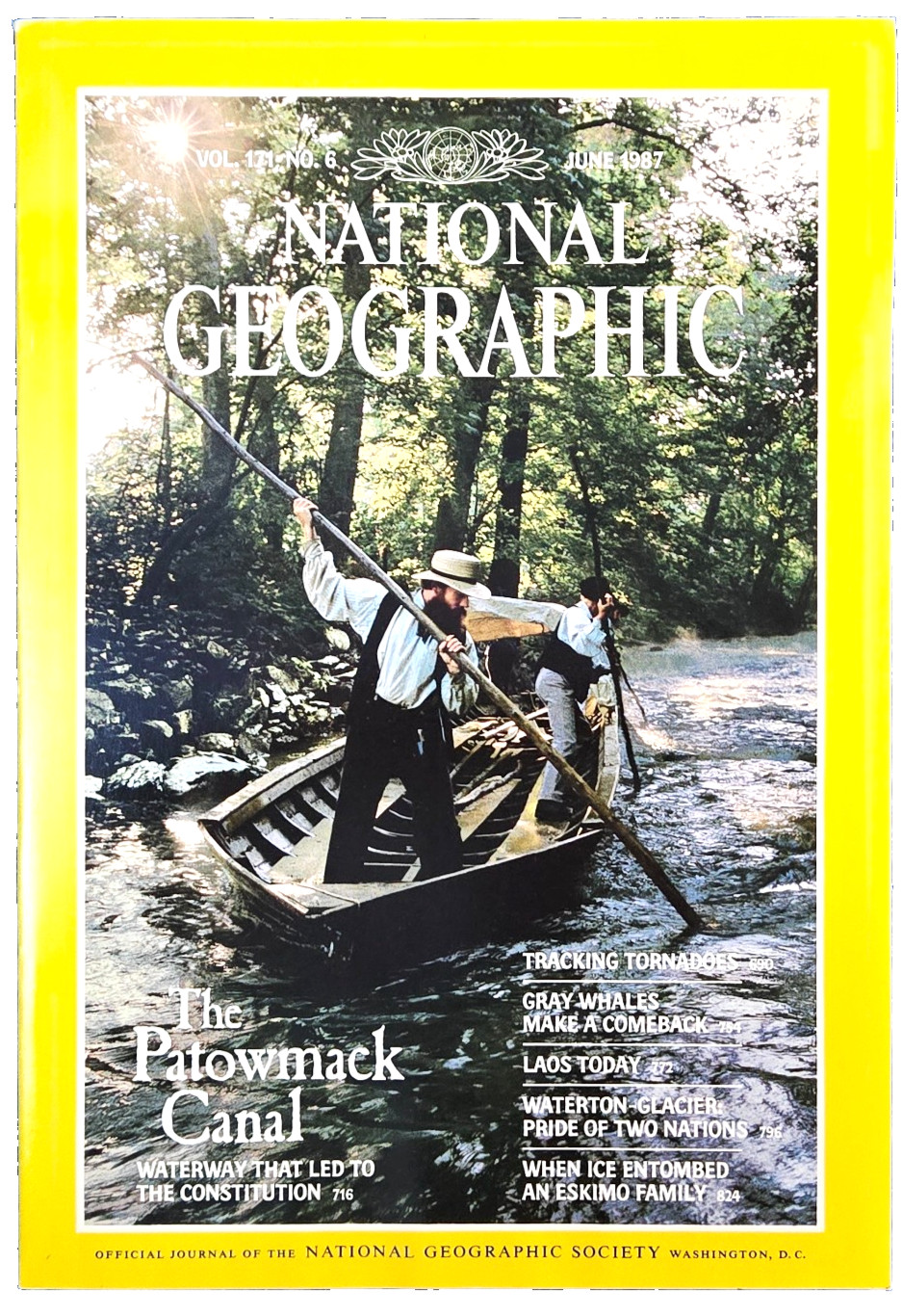 CROSSING THROUGH THE PATOWMACK CANAL JUNE 1987 NATIONAL GEOGRAPHIC MAGAZINE