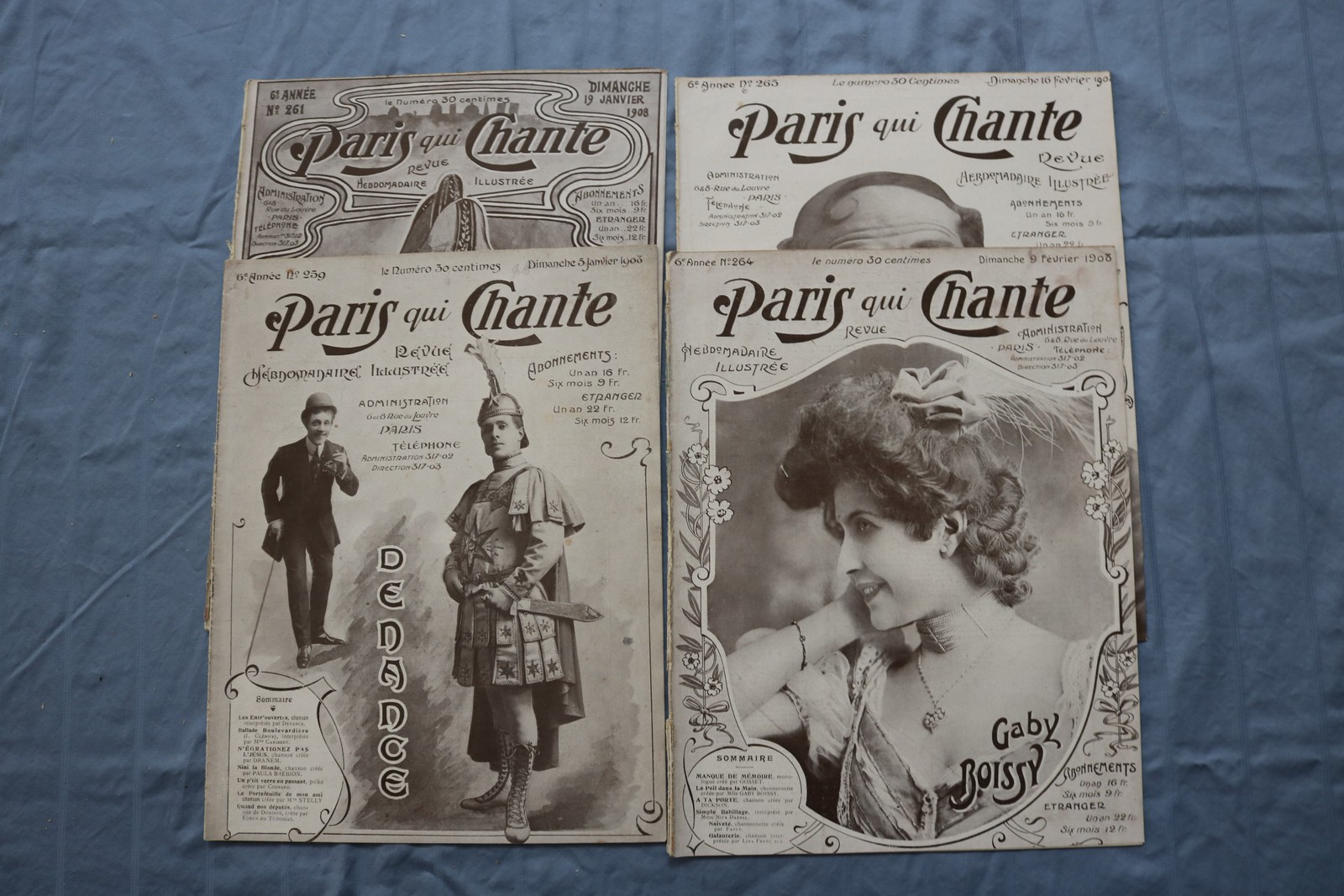 1906 PARIS QUI CHANTE REVUE ILLUSTRATEE MAGAZINE – FRENCH – LOT OF 32 – O 3847