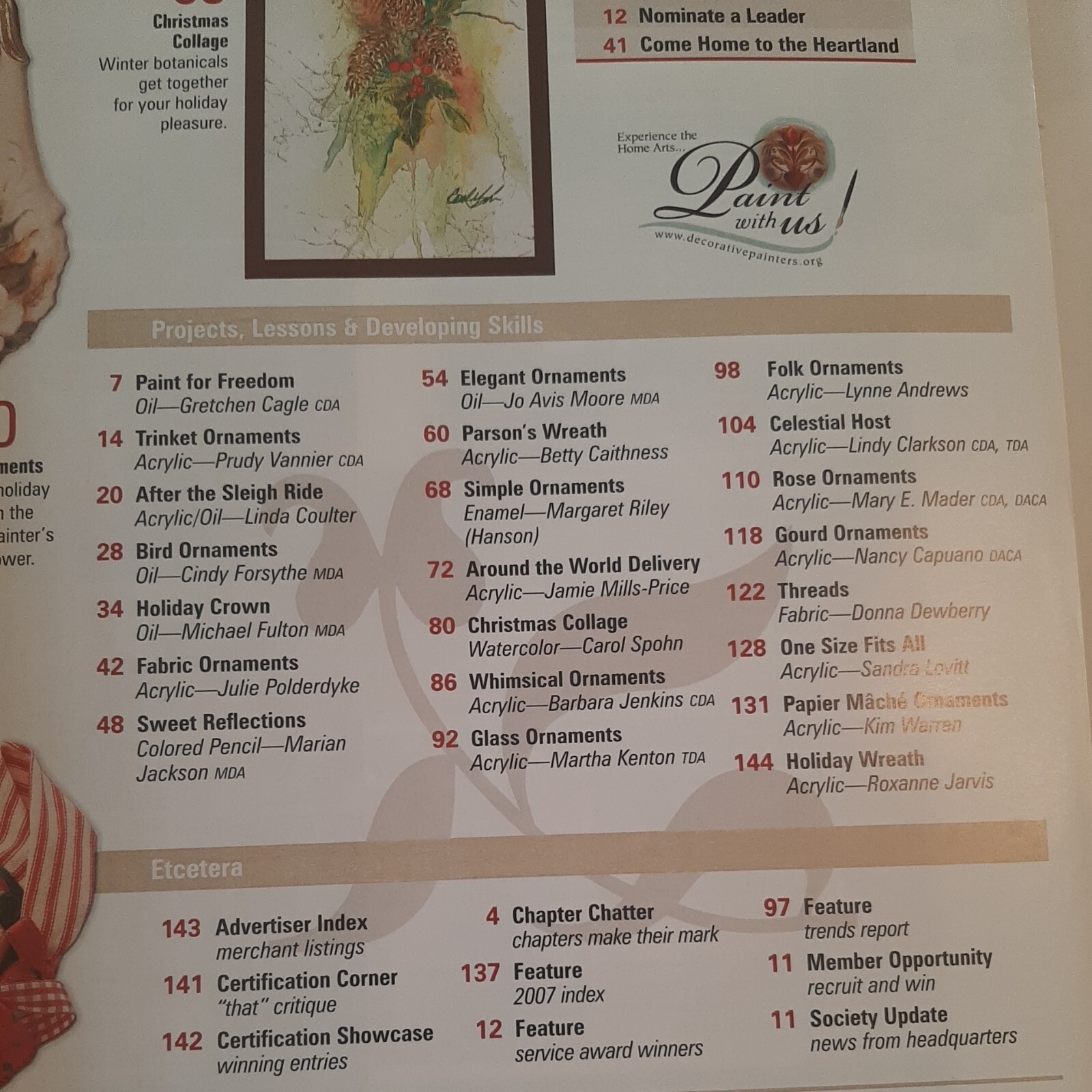1 Decorative Painter Society Magazine 2007 Subscription Issue
