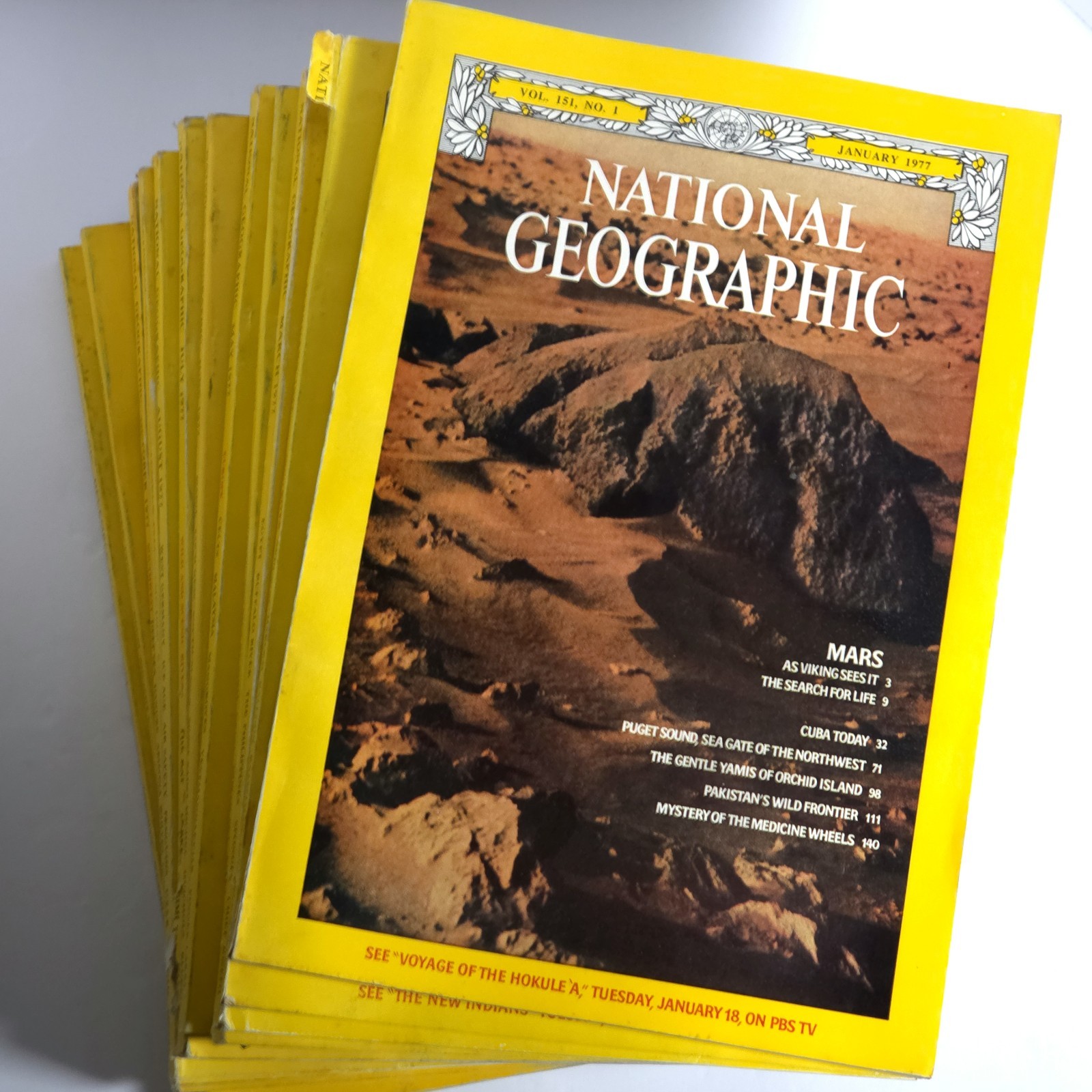 National Geographic 1977 Lot of 12 Magazines Complete Set Vintage Issues