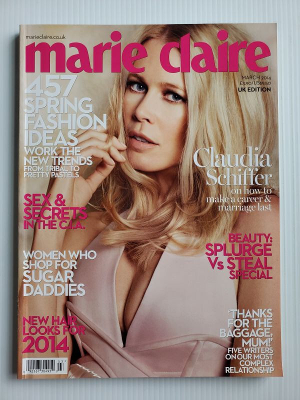 2014 UK Marie Claire Mag CLAUDIA SCHIFFER Barbara Palvin Jared Leto D Barrymore