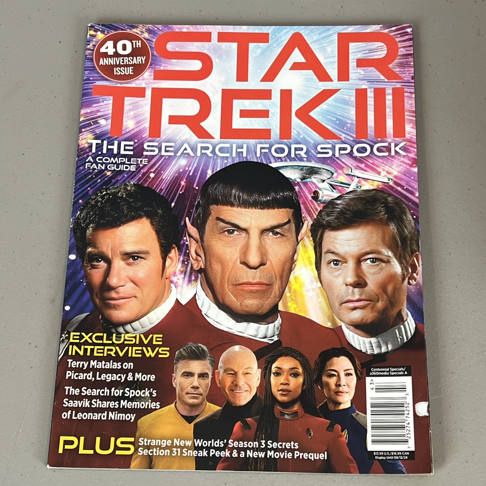 FAN GUIDE TO STAR TREK III CENTENNIAL MAGAZINE 2024 A360 MEDIA SEARCH FOR SPOCK