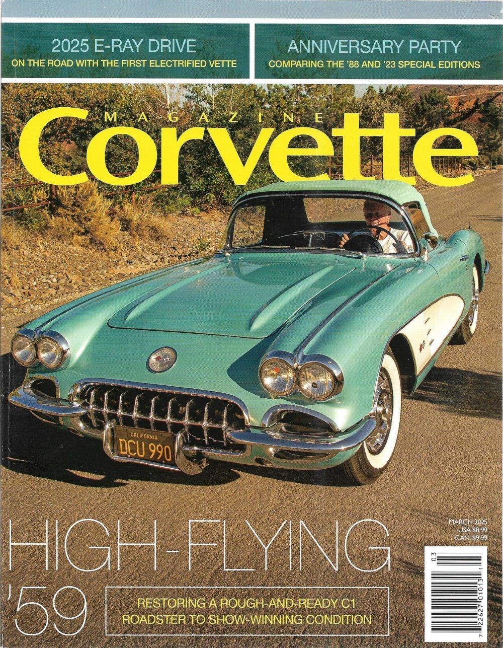 CORVETTE MAGAZINE 2025 MAR – E-RAY TEST, RADICAL ’77, EURO-MARKET ’65 COUPE