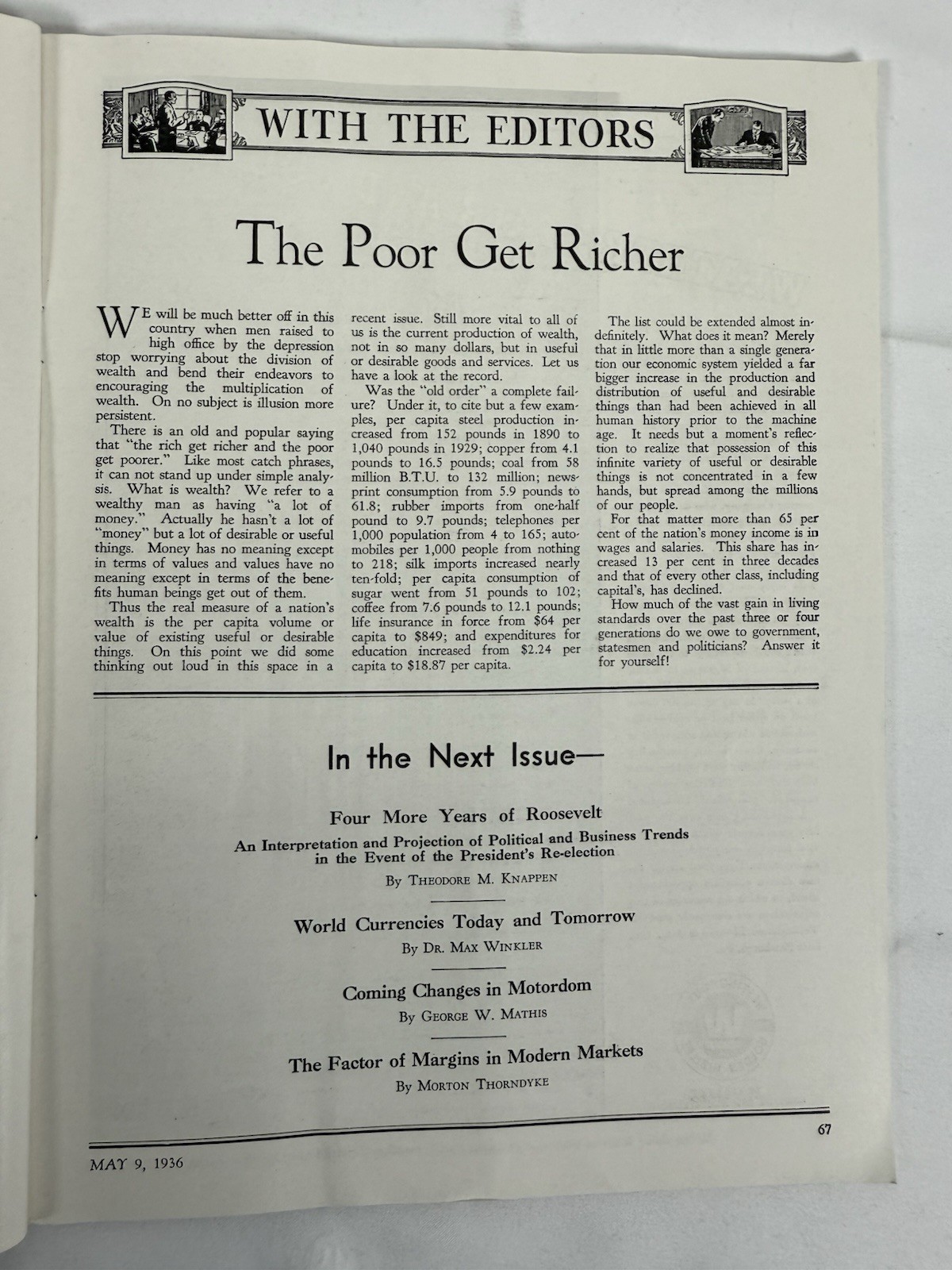 Vintage 1936 Magazine of Wall Street And Business Analyst Wyckoff Vol 58 No 2