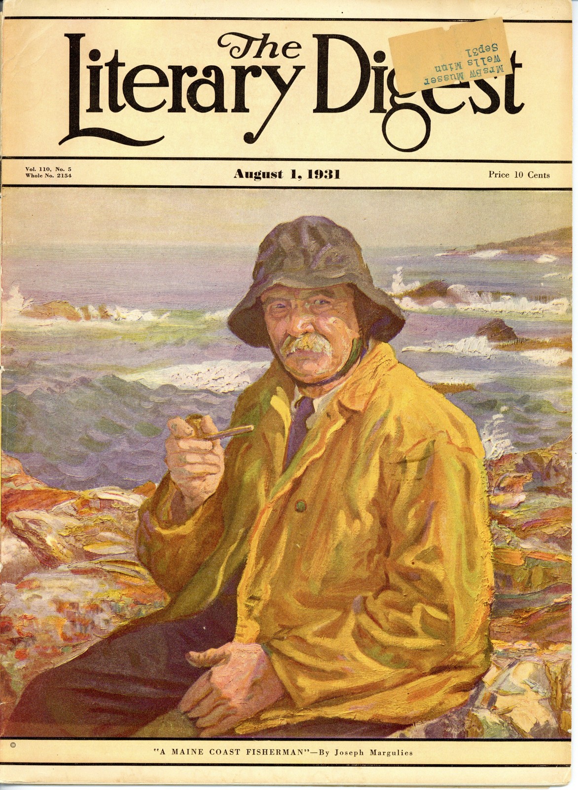 Literary Digest Magazine Vol. 110 #5 VG- 3.5 1931 Low Grade