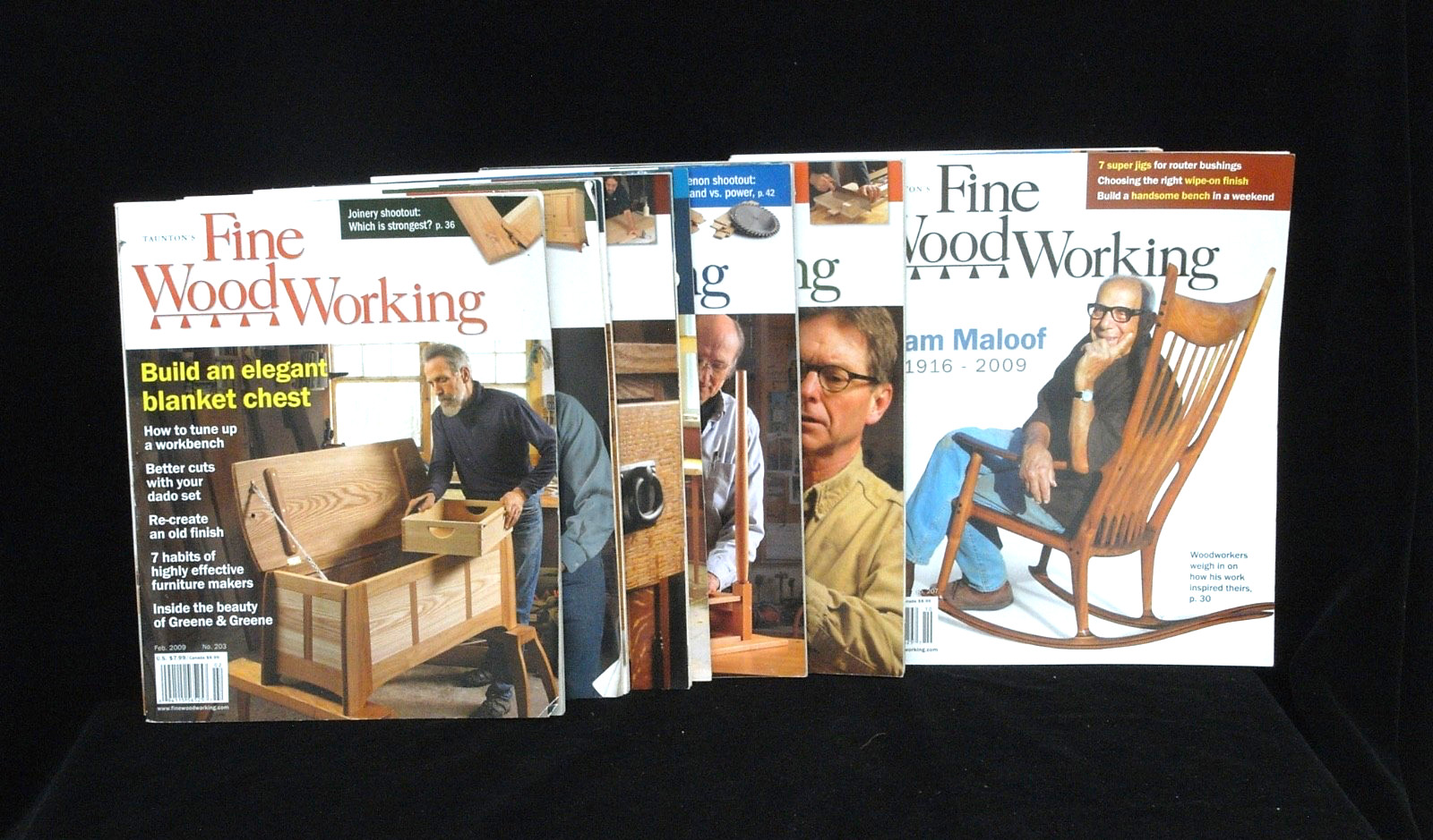 14 VINTAGE FINE WOODWORKING MAGAZINES from 2009-2011 (#203-220) EX CONDITION