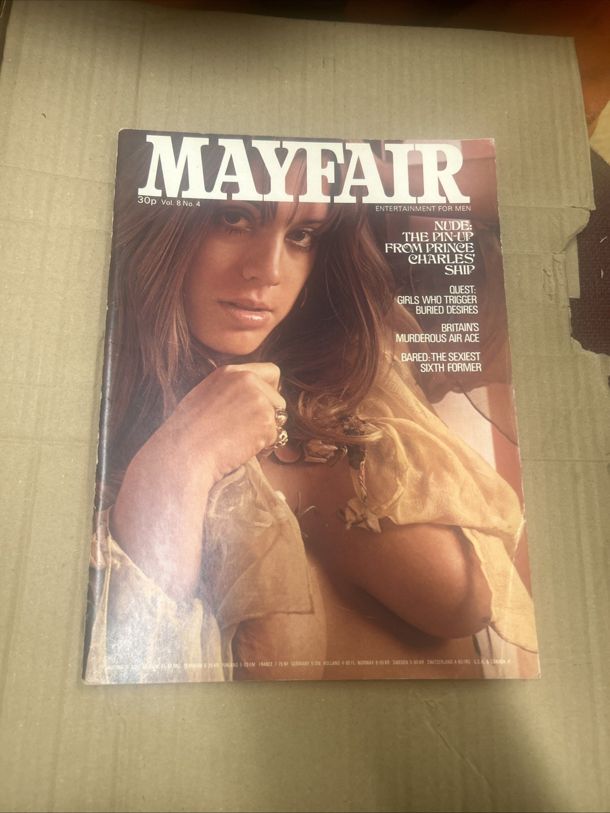 Vintage MAYFAIR Magazine – 1973 vol 8 number 4 – Retro 1970s GLAMOUR