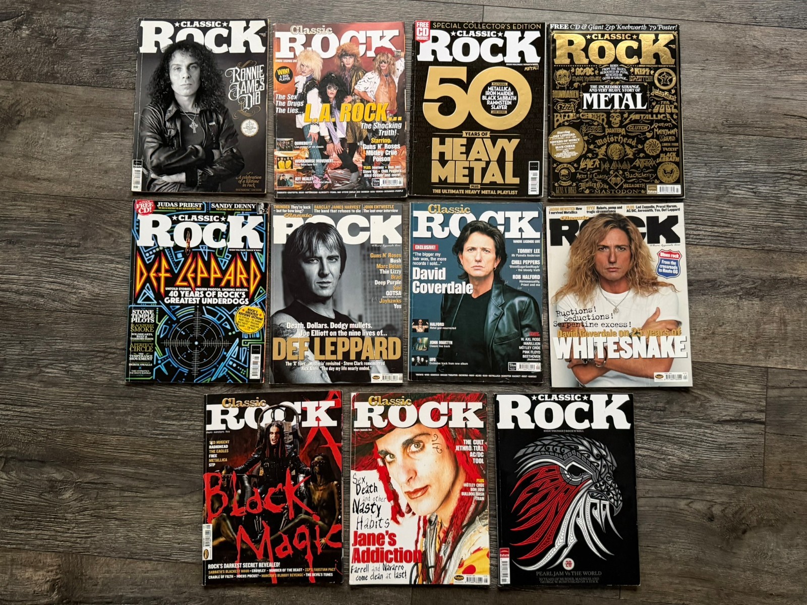 CLASSIC ROCK Magazine 11pc Lot Hard Rock + Metal + 1980’s Hair Metal