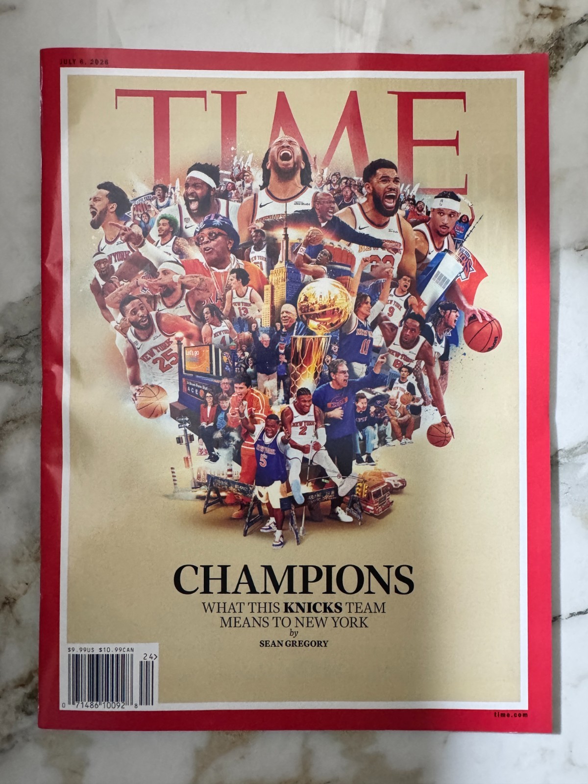 Time Magazine July 2026 New York Knicks NBA Champions In-Hand Ready to Ship