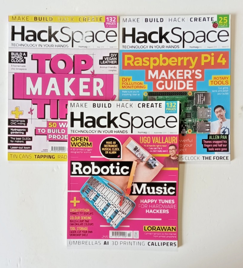 HackSpace magazine 3 x Issues #20 #21 #22 July August September 2019