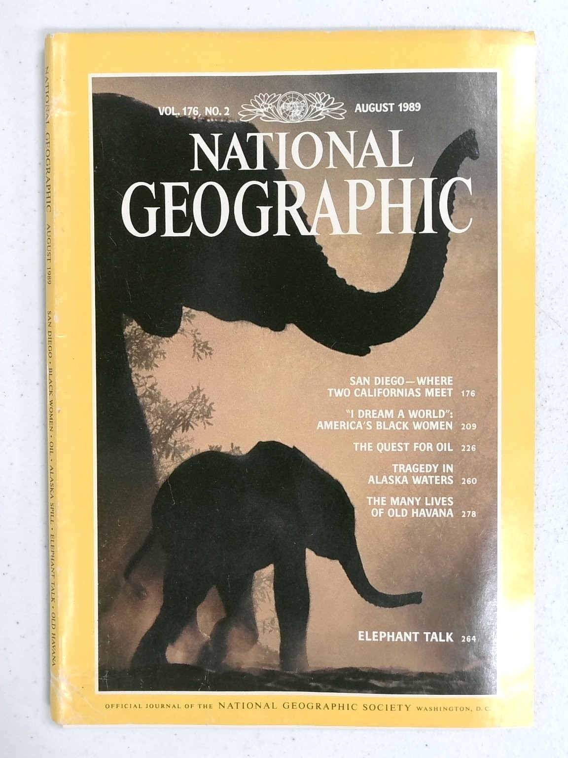 National Geographic August 1989 Elephant Talk Magazine Geography Nature