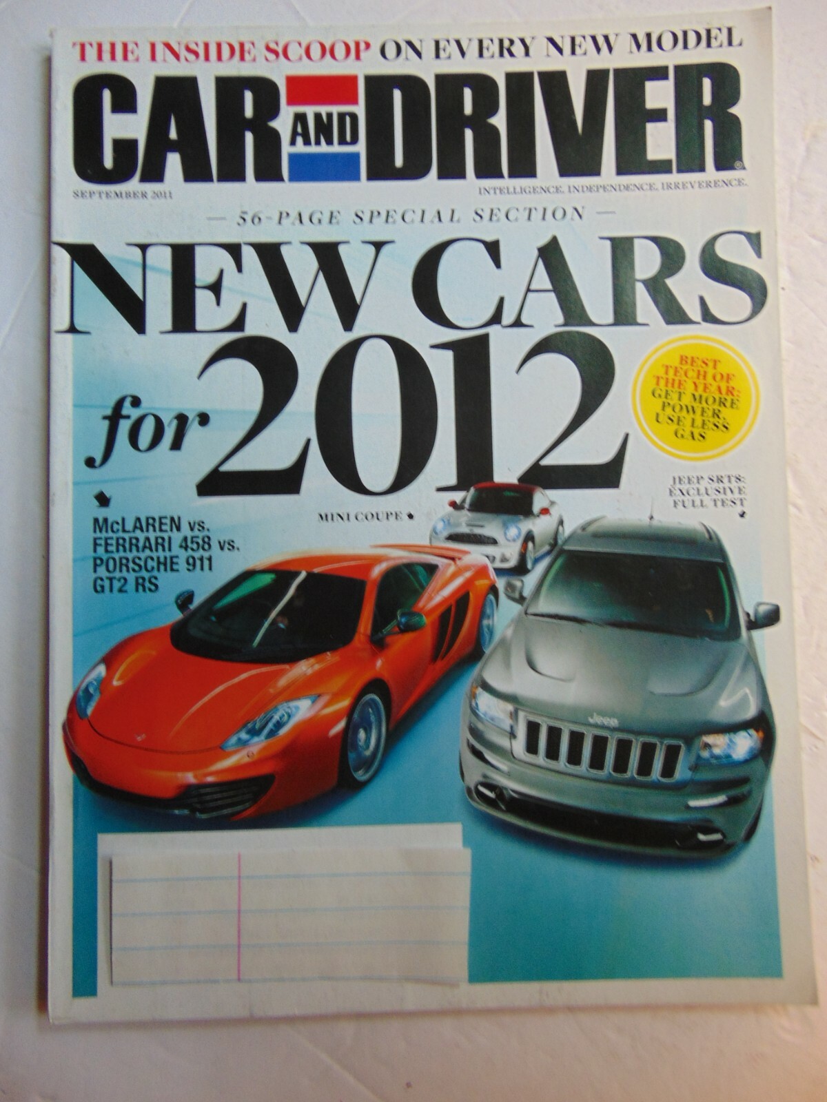 CAR and DRIVER Magazine Sept 2011 The New 2012 cars