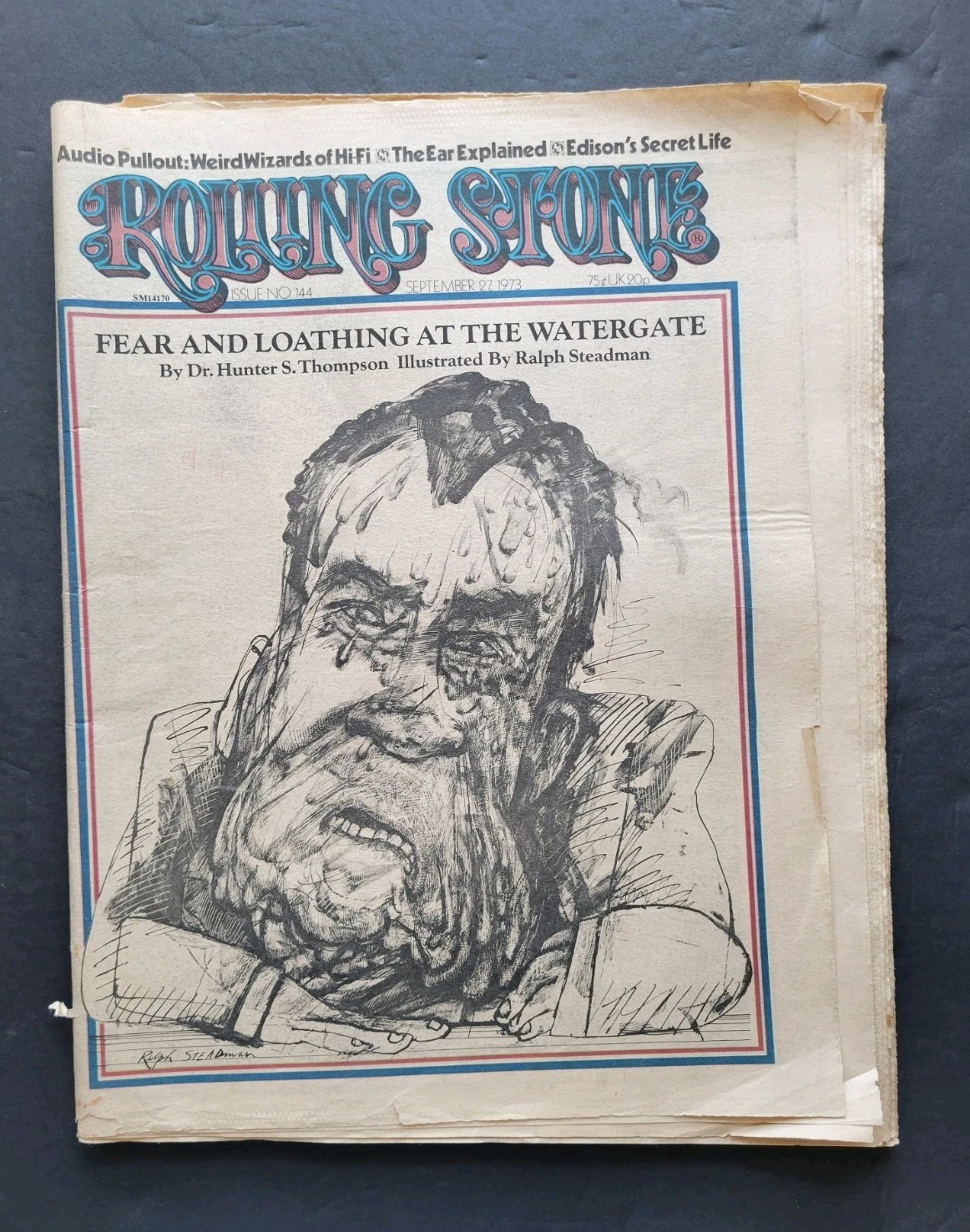 Rolling Stone Magazine Issue 144 September 27 1973 Hunter S. Thompson NO LABEL