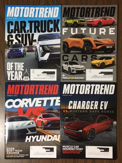 Motortrend Magazine Spring, Summer, Fall 2025, Winter 2026 Lot of 4 *
