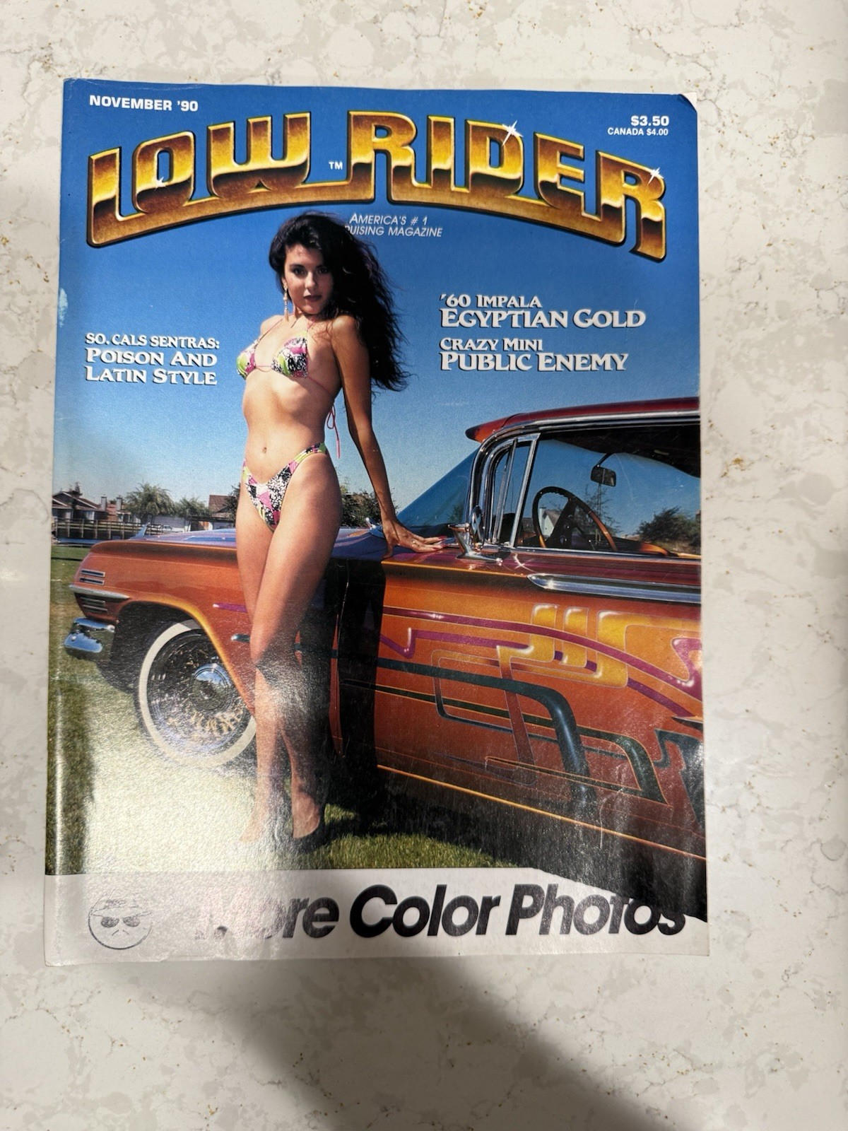 Vintage Lowrider Magazine November Nov 90 1990 W/ centerfold