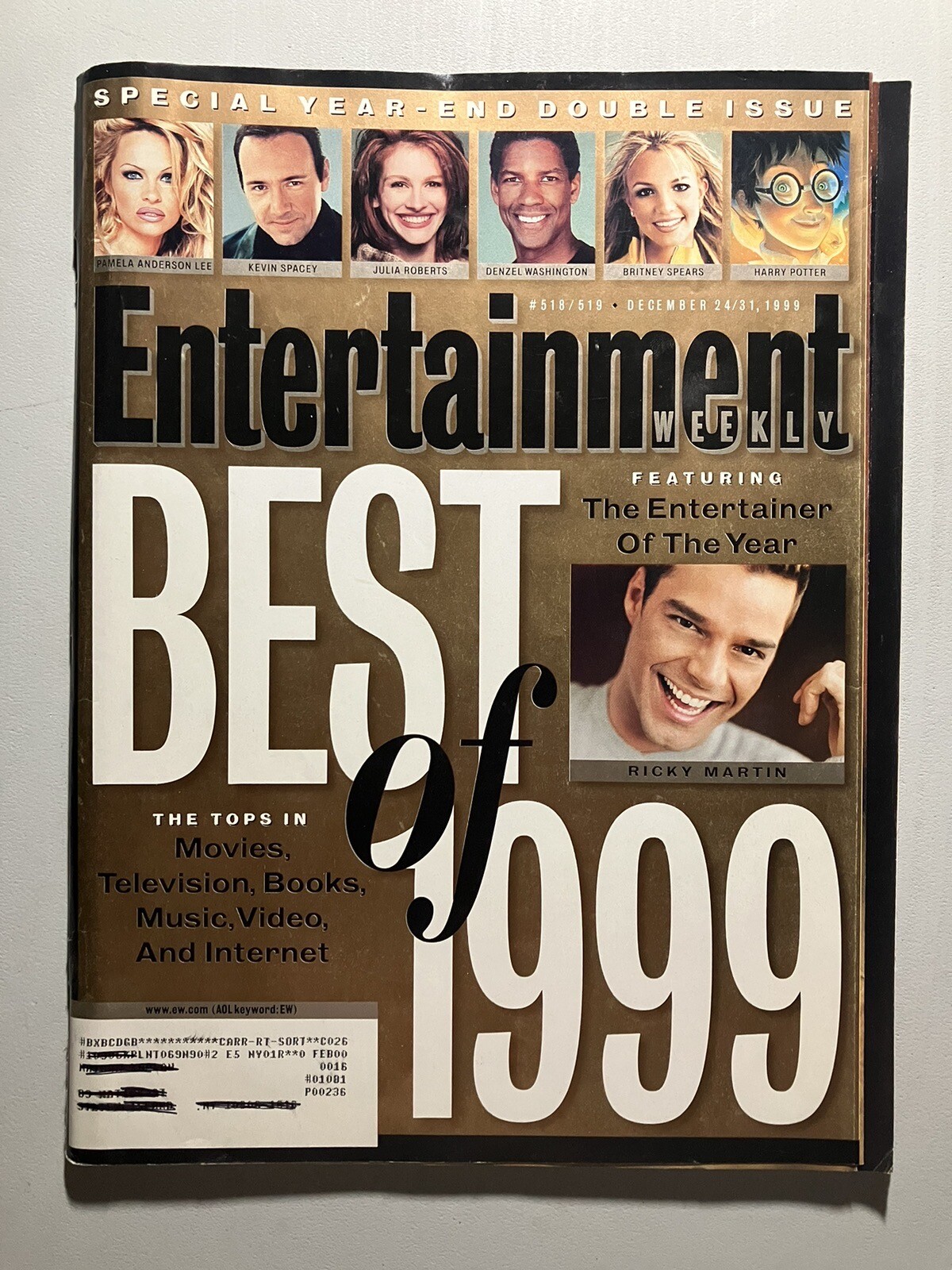 Entertainment Weekly 518 519 December 24 31 1999 Ricky Martin Britney Spears