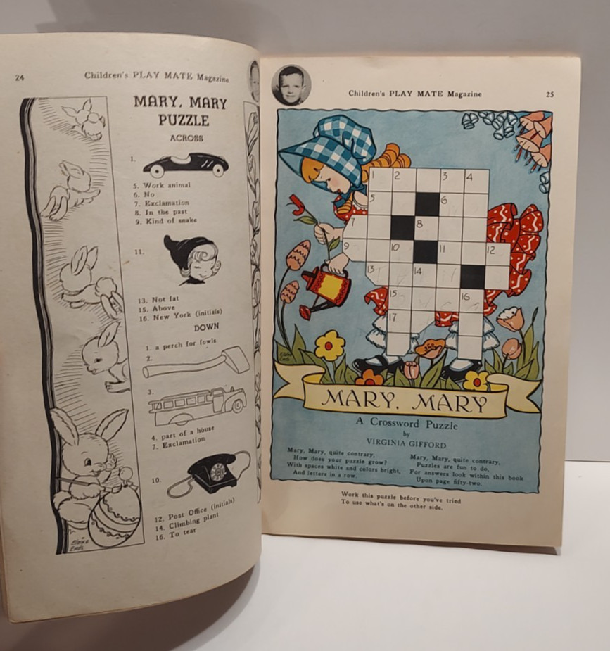 Vintage Children’s PLAYMATE Magazine April 1952 Play Mate Illustrated Games