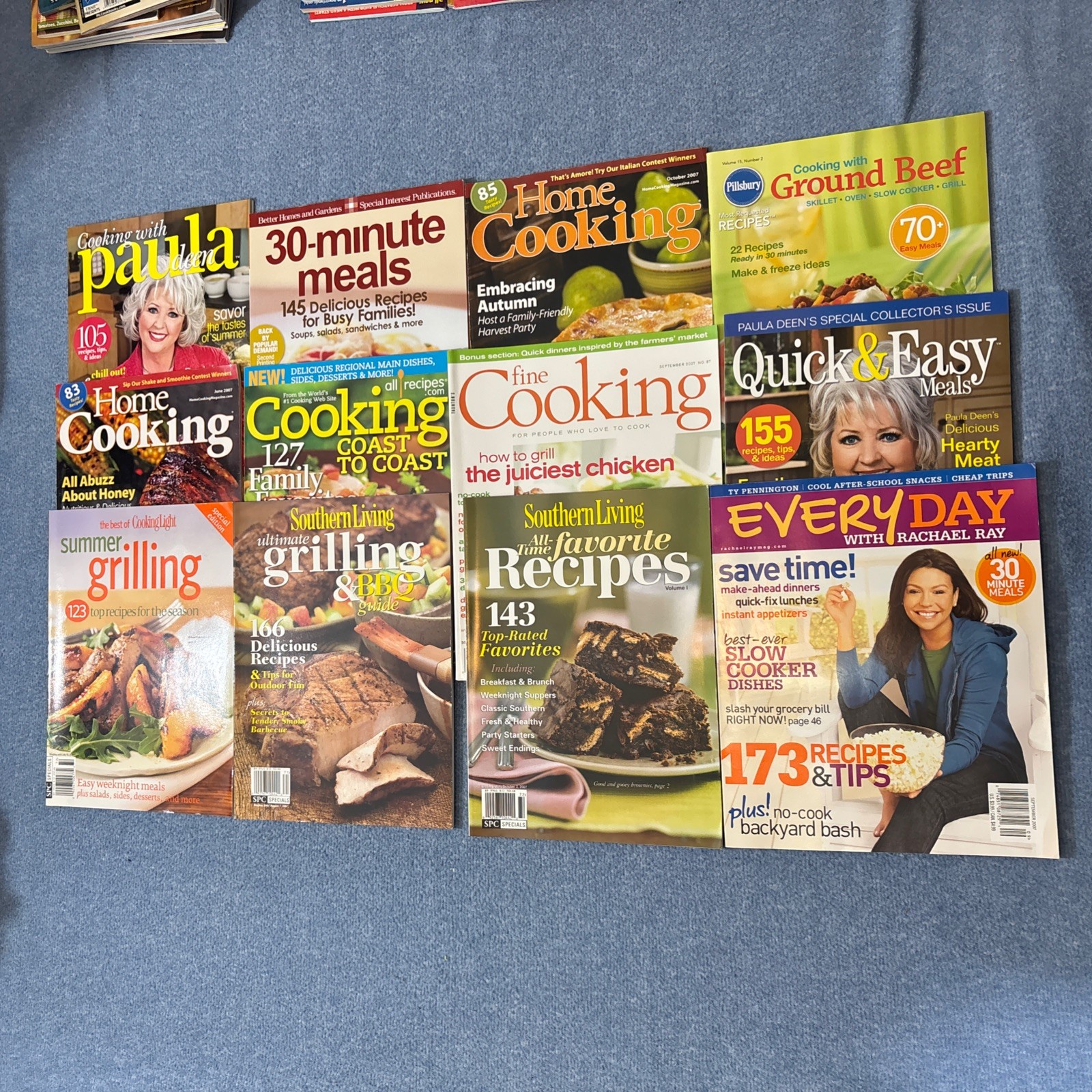 Lot of 12 Cooking Magazines Paula Deen Pillsbury Home Cooking Rachel Ray plus