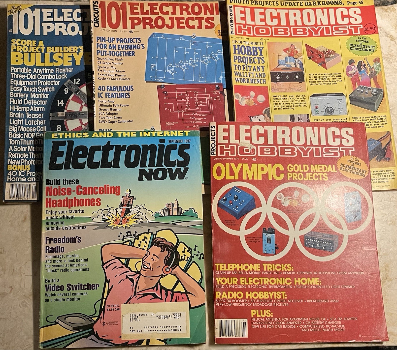 Lot Of 5 Vintage Electronics Hobbyist Project Magazines 1970’s-1990’s