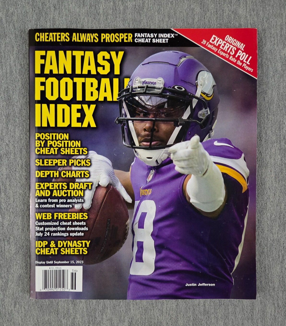Fantasy Football Index Magazine 2023 Draft Guide Justin Jefferson cover NEW