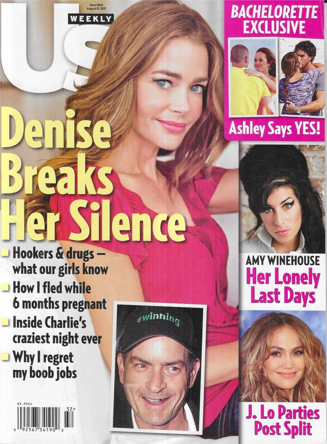 Us Weekly Magazine Denise Richards Bachelorette Amy Winehouse Jennifer Lopez