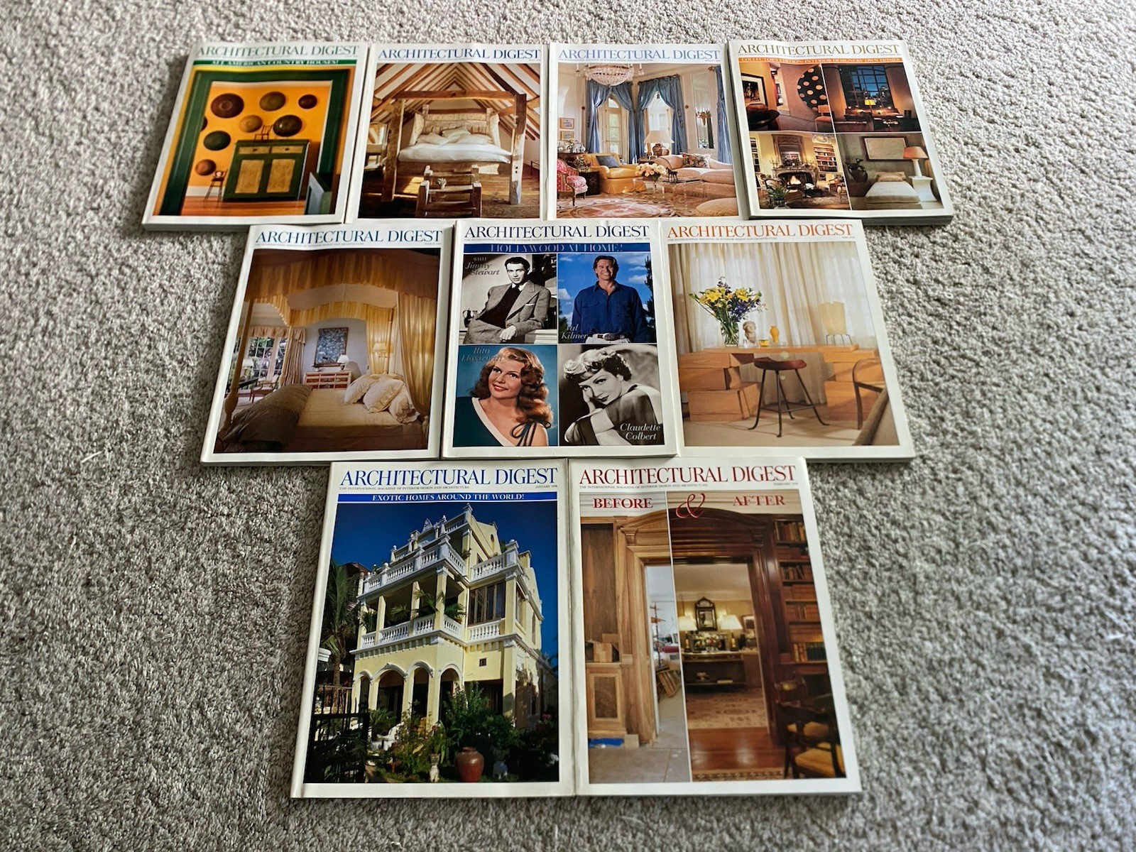Lot Of 9 Vtg Architectural Digest Books Jan-sept 1998 90s Interior Design Style