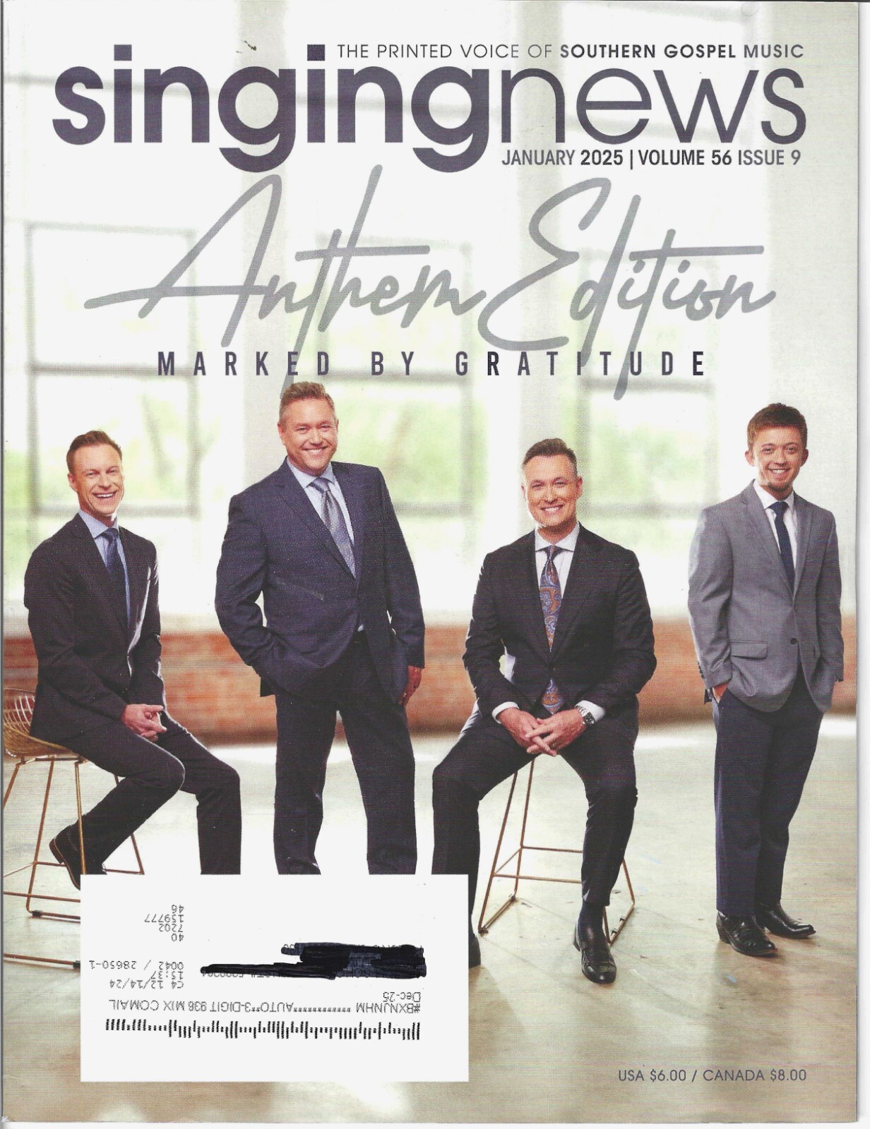 SINGING NEWS…..»ANTHEM EDITION»…..JANUARY 2025