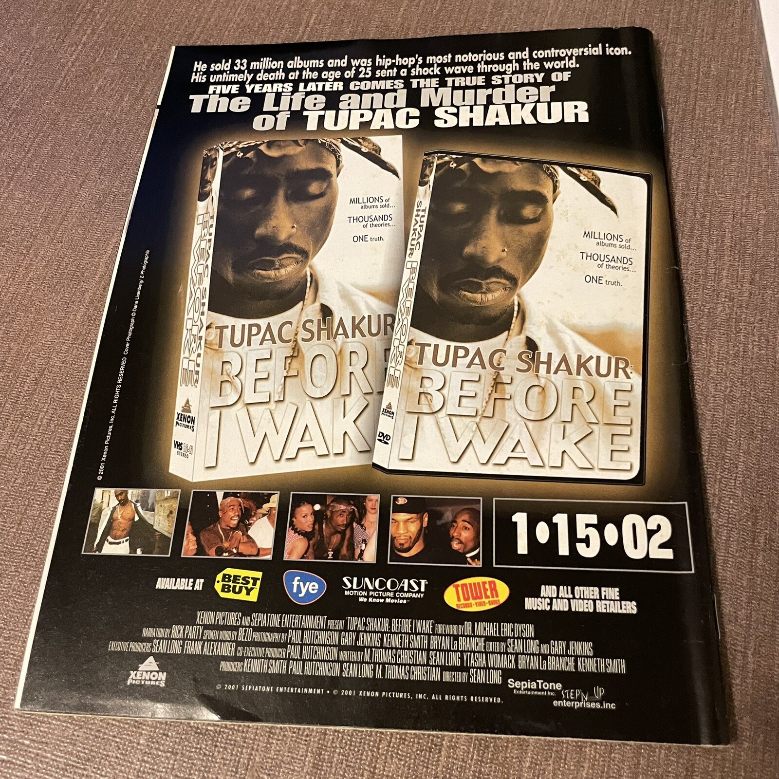 Vintage Y2K FRESH Magazine Jan 2002 Rap Hip Hop Posters Tupac Michael Jackson