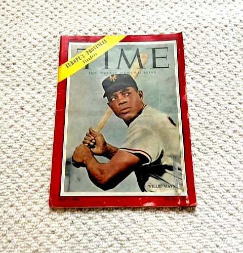 Willie Mays Rookie Year Time Magazine July 26 1954: Ripped Spine