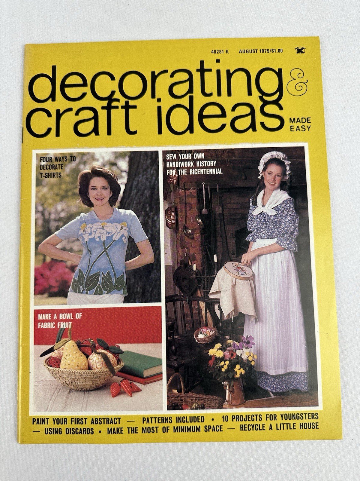 DECORATING & CRAFT IDEAS Magazine August 1975 Needlework, Fabric Fruit, History