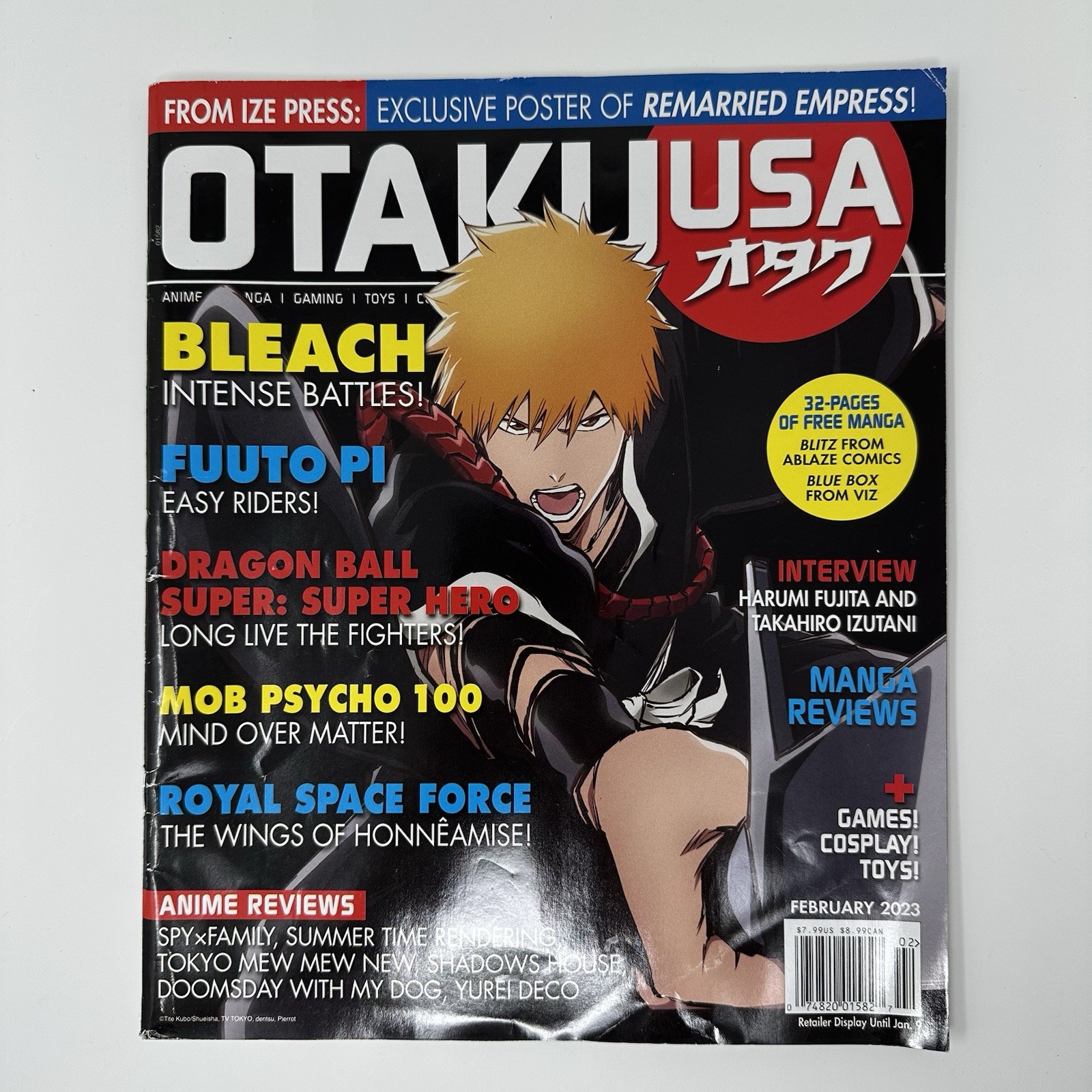 Otaku USA Magazine February 2023 Anime Manga Cosplay Bleach Vol 16 Issue 4