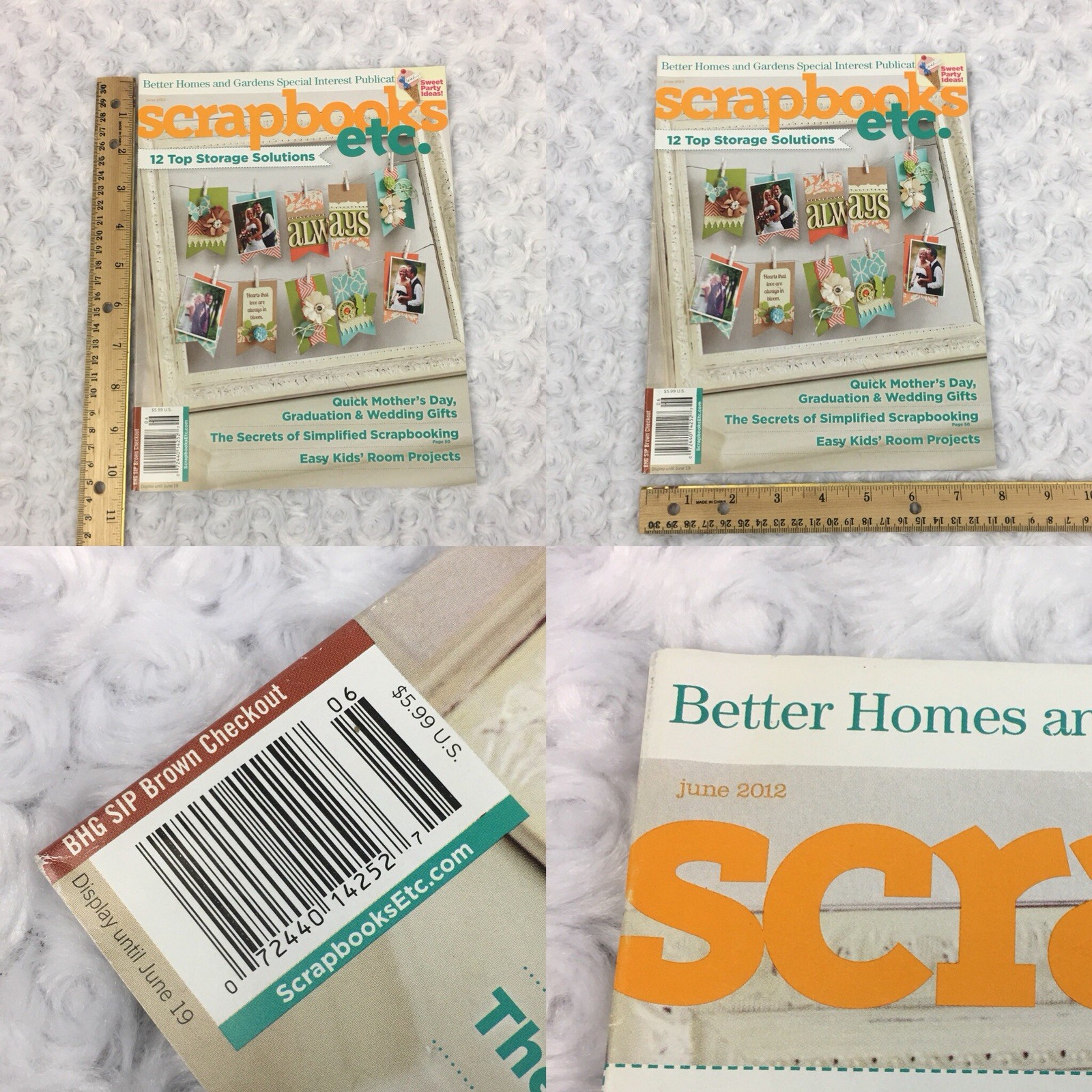 Better Homes and Gardens Magazine Scrapbooks etc June 2012 Edition