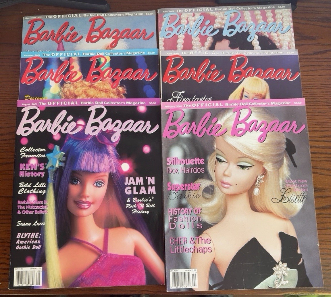 Barbie Bazaar Magazine Complete 2001 Set 6 Issues Official Collector Lot