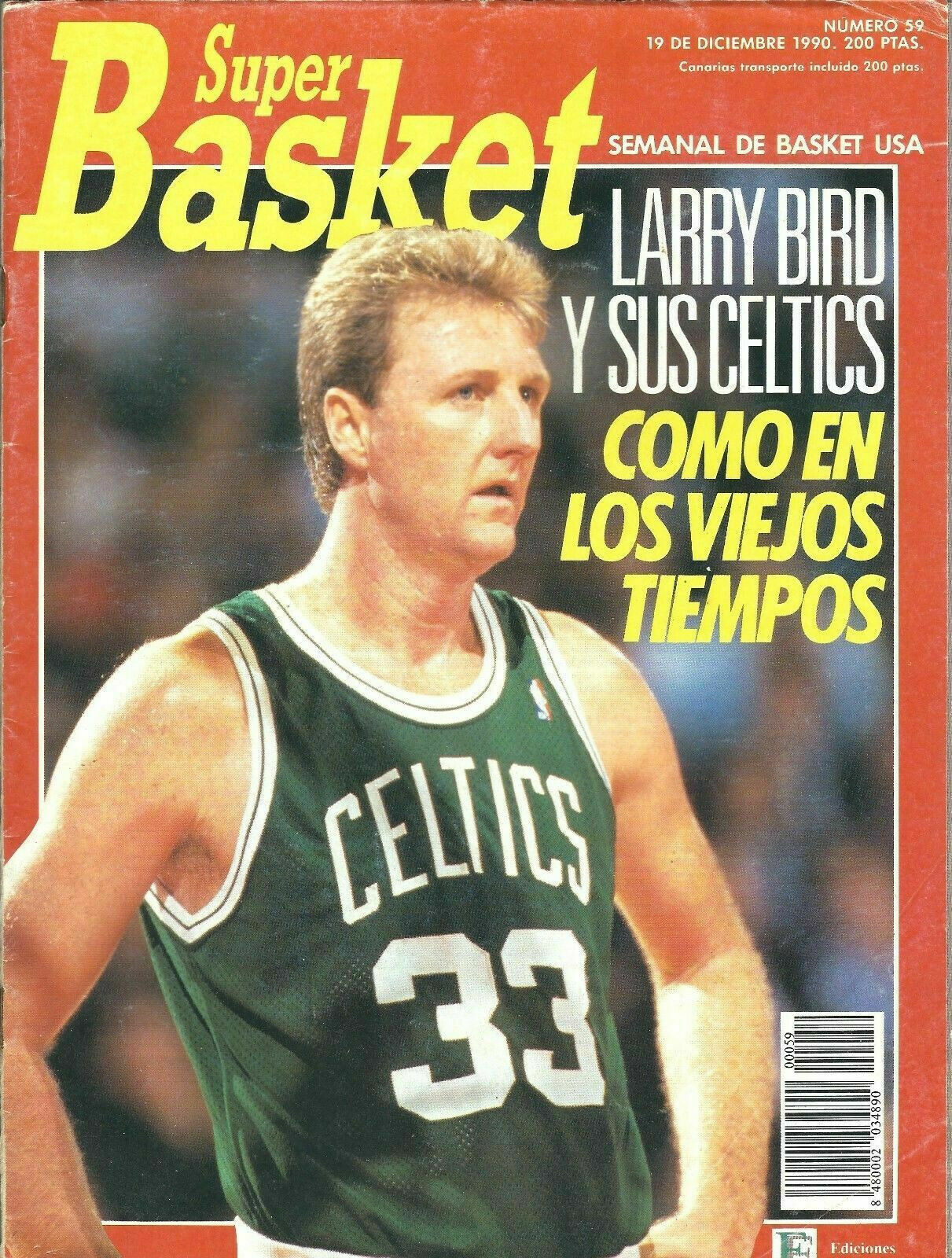 SPAIN – 1990 LARRY BIRD – BOSTON CELTICS – «Super Basket» Magazine SPANISH COVER